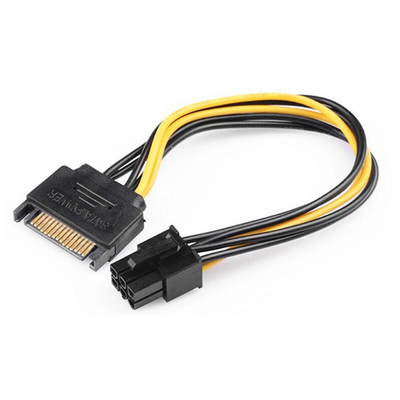 Grafikkarte 6 Pin To 15 Pin Sata Power Cable UL1015 18AWG fournisseur