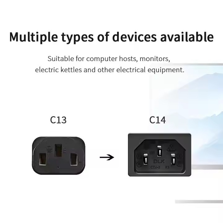 Schwarzes 3G-Verlängerungsleitungskabel AC-Stromkabel auf Lager Kupfer IEC Europa EU Pure VDE CEE PVC 0,75mm 1,5M Karton