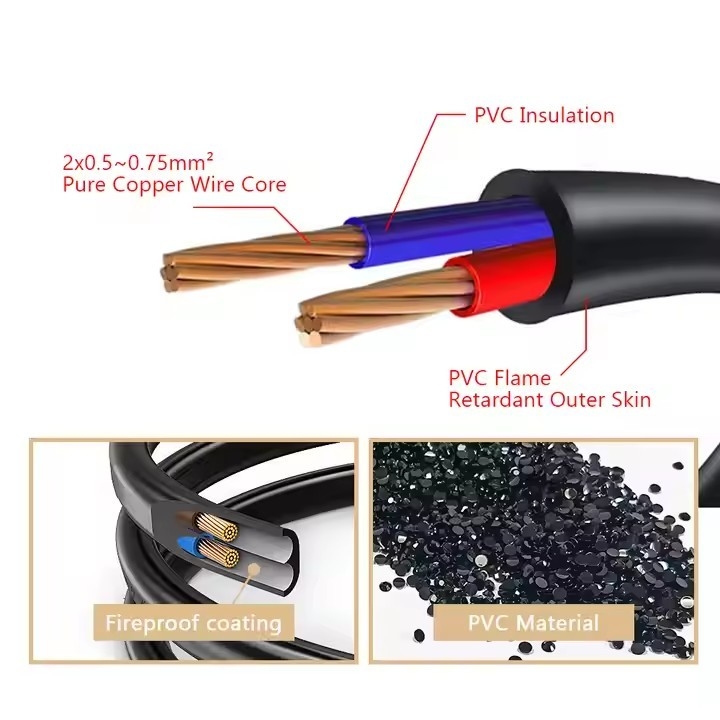 2.5A 250V CCC VDE ETL Zulassung IEC Verlängerungsleitung C7 Richtigwinkelanschluss C7