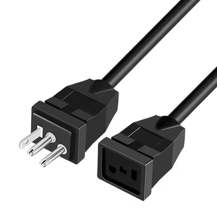 ETL UL817/CSA C22.2 SJT 3X14 bis 10AWG 3 Pins US Black Power Cord Erweiterung Industrielle US Erweiterungskabel für Beleuchtung