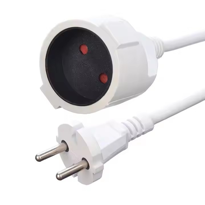 Fabrik-direkte VDE 10A Qualität Stromleitungen Verlängerungsleitungen Weiß 2 Pin Stecker & Steckdosen für Haushaltsgeräte Strom