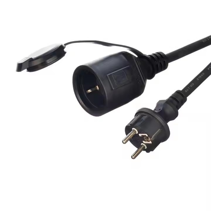 GS-Zulassung H07RN-F 3X1,5 3m Schwarz Hochwertiges Eu-Stromkabel Wasserdichtes Gummi-Gehäuse-Kabel zur Stromversorgung der Außenindustrie