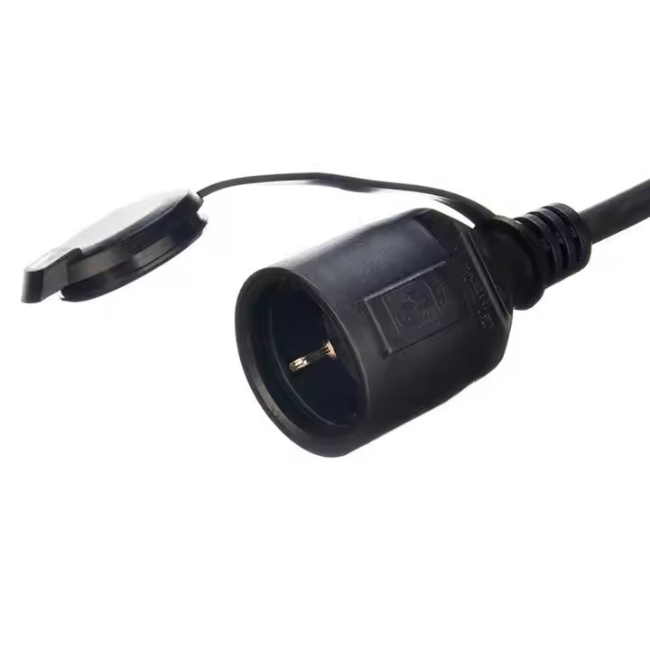 GS-Zulassung H07RN-F 3X1,5 3m Schwarz Hochwertiges Eu-Stromkabel Wasserdichtes Gummi-Gehäuse-Kabel zur Stromversorgung der Außenindustrie