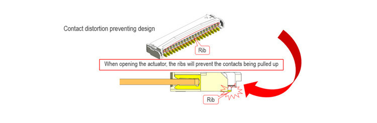 0.5mm Pitch FPC Flexible Flat Cable IPEX MINIFLEX 5-BFN II 20542-020E-01 für den Signalpin