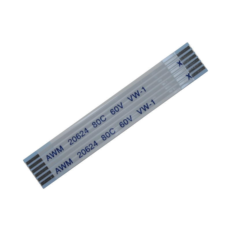 FFC-Kabel kundenspezifisch 6 Pins 1,25 mm Schwung Gesamtlänge 30 ~ 2000 mm P7 Typ Flexibles Flat FFC Awm Kabel für Elektronik