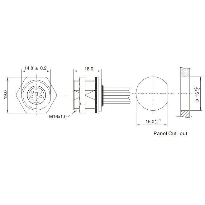 Fabrik-MD WF 6-Pin-Mini-Din-Kabel, IP67-Gerade Isobus-Kabel Lvds-Display-Anschluss