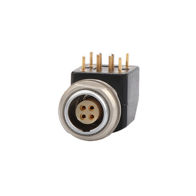 B-Serie Z12 4Pin Doppelmutter Festwinkel Steckdose 90° Winkel Doppelmutter Fest für Leiterplatten