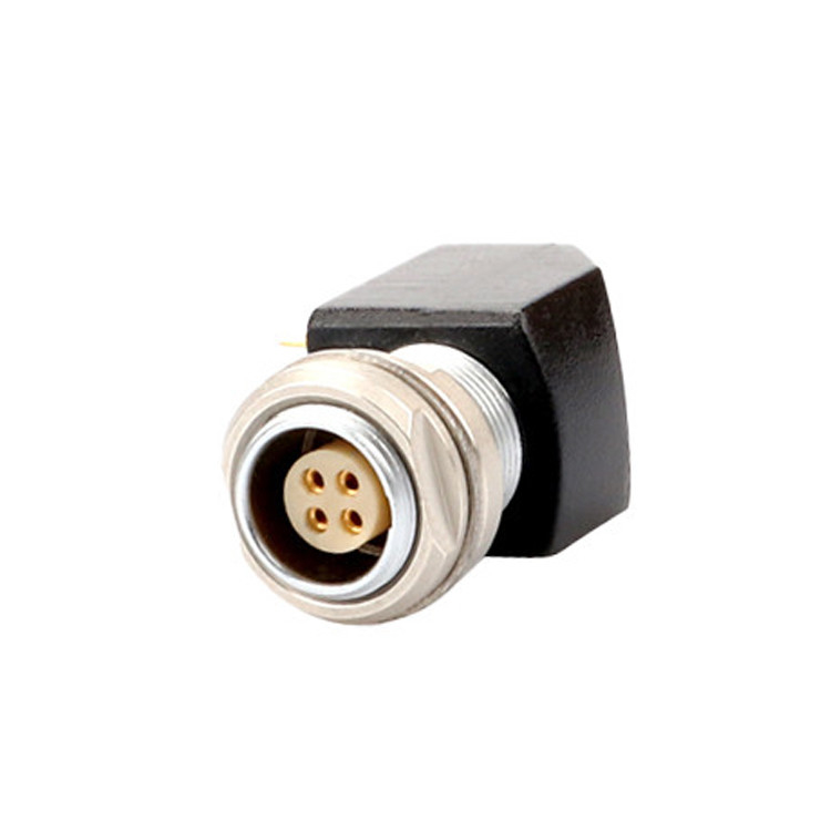 B-Serie Z12 4Pin Doppelmutter Festwinkel Steckdose 90° Winkel Doppelmutter Fest für Leiterplatten