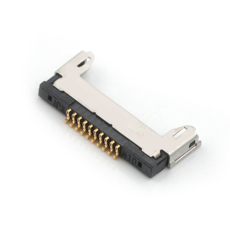 Mikrokoaxialkabelanlage 20345-010T32R mit 0,4 mm Abstand und horizontaler Kopplung mit 10-Pin-LVDS-Mikrokoaxialanschluss