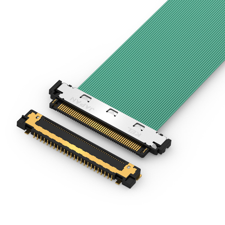 Mikrokoaxialkabelanwendung mit KEL XSL20-48S 0,25 mm Abstand, 44AWG und 46AWG
