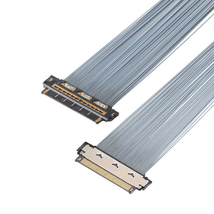 Mikrokoaxialkabelanwendung mit KEL XSL20-48S 0,25 mm Abstand, 44AWG und 46AWG