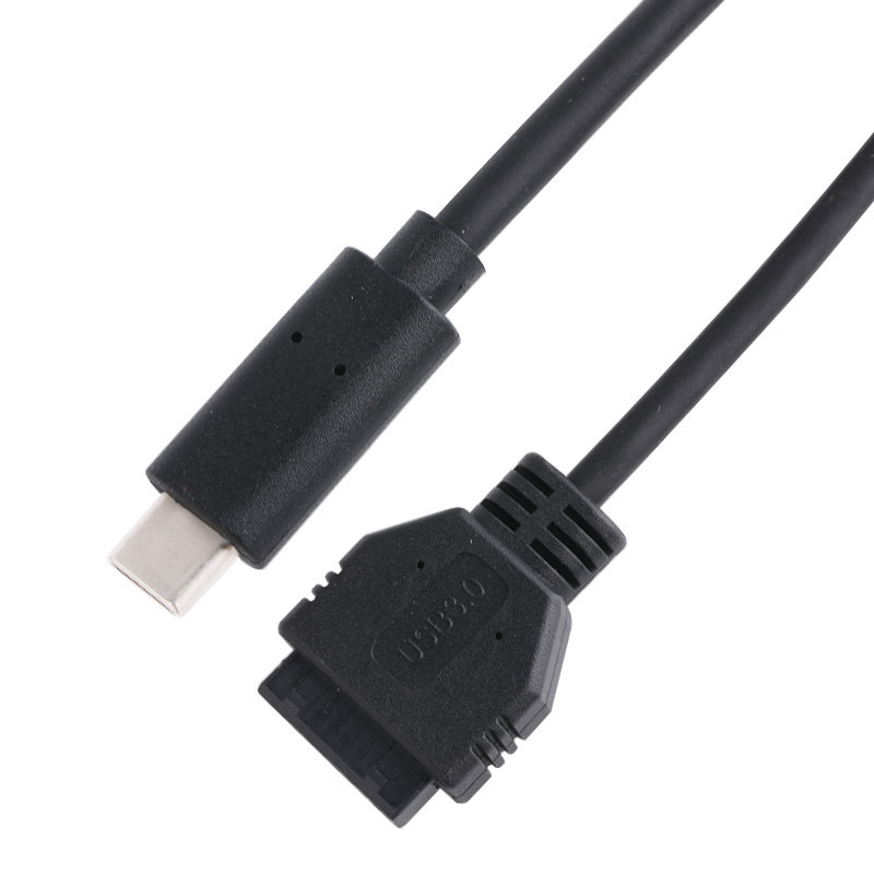 20P Weibliche USB 3.0 Typ-C zu IDC Adapter Kabel Interner Widerstand Schwarzer PVC Draht OEM ODM