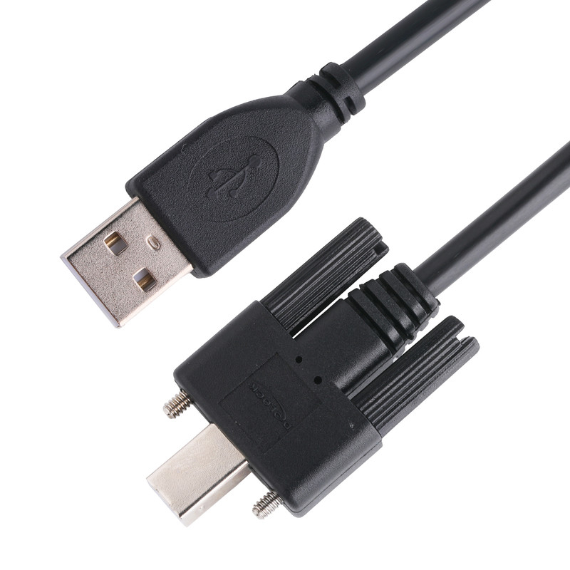 Zöpfe Schwarz UL Druckeranschluss Kabel USB 2.0 Typ A bis Typ B Sperrung