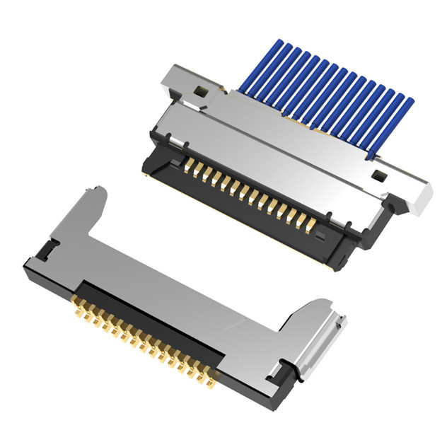 Mikrokoaxialkabelanlage 20345-015T-32R mit 15 Pins, mit 0,4 mm Abstand und horizontalem Paarungstyp Mikrokoax