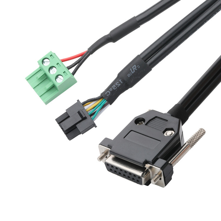angepasste industrielle Kabelanschlüsse mit 3,0 mm Schwung DB-15P weiblich bis HSG 43025-0800 und Schwung 5,8 mm 691352710003