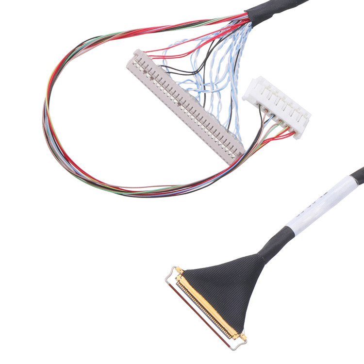 Horizontale Kopplung Typ Mikrokoaxial Anschluss für kundenspezifische 40 Pin Lvds Kabelmontage mit 0,5 mm Pitch Lcd Lvds Kabel