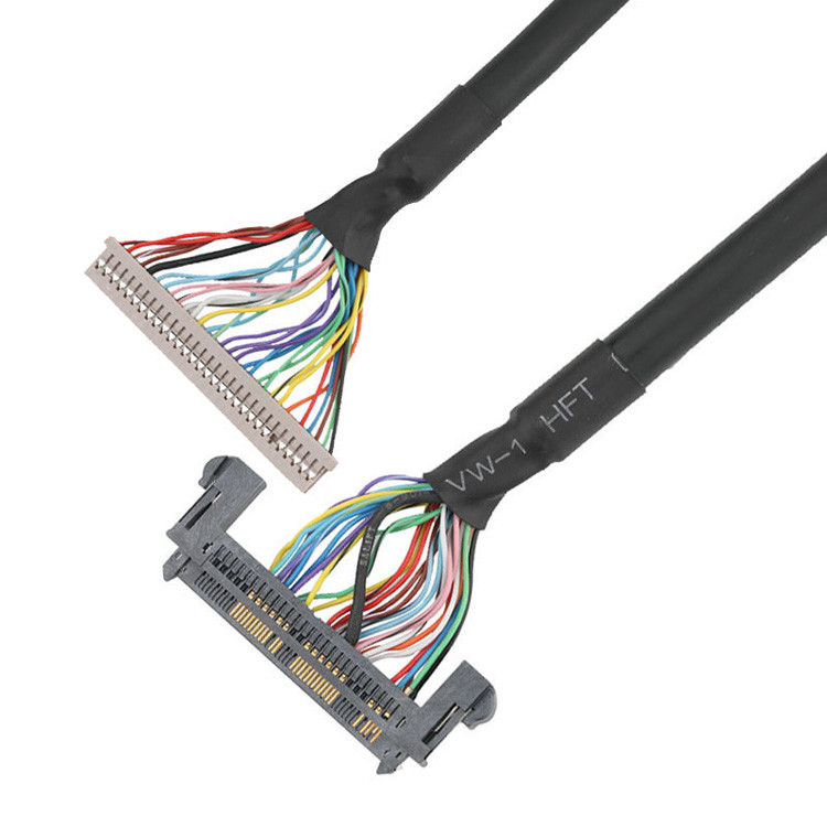 Von  1.25mm DF14-30S-1.25C bis JAE 0.5mm FI-RE51HL wird eine LVDS-EDP-Kabelmontage erstellt