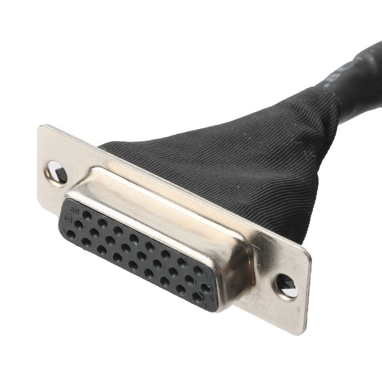 OEM/ODM LVDS-Kabelmontage von  DF13-40Pin mit 1,25 mm Schrägstärke bis HD-SUB 26P Weibliche Lötung UL 1007 20AWG Kabel