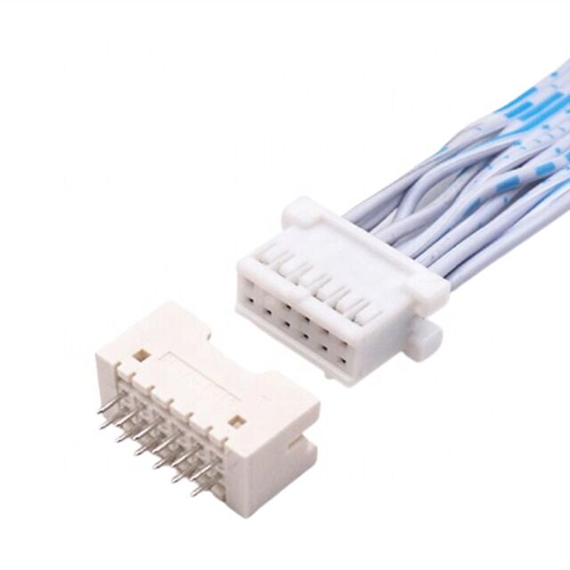 Custom Wire Harness JST Flat Ribbon Kabel mit 2,54 mm Tonhöhe 12 Pins Doppelreihe für elektronische Anwendungen