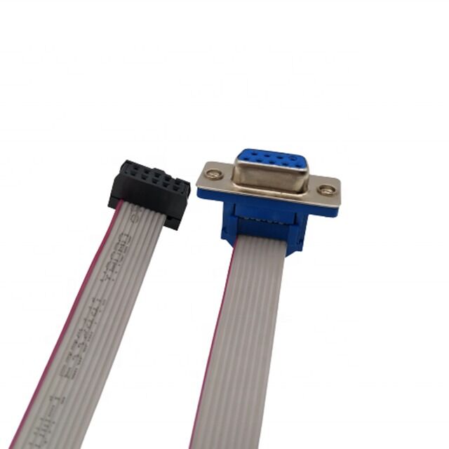 D-SUB DB9 bis IDC Flat Ribbon Cable Assembly mit vergoldetem Steckverbinder und 2,54 mm Pitch für anpassbare Längenanwendungen
