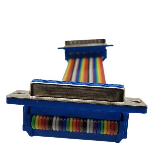 25-Pin Gold-Plated D-Sub-Steckverbinder mit Flachbandkabel in Sonderlänge und IDC-Crimp-Steckverbinder