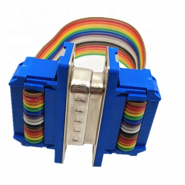 OEM ODM RS232 15Pin D-Sub vergoldete Steckverbinder Flachbandkabelmontage mit anpassbarer Länge