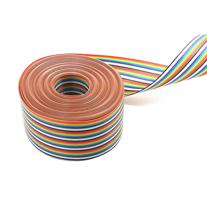 Kundenspezifisches Rainbow-Flachbandkabel mit PVC-Isolierung und 1,27-mm-IDC-Steckverbindern