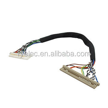 Hot Sale 30-pin LVDS Cable with LVDS Socket Connector to Round Wire Harness for PCB LCD Panel Monitor Display