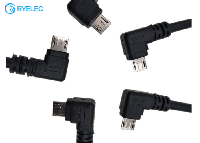 Kundenspezifischer 10cm schwarzer linker Winkel Mikro-USB-Mann zu JST GH-04 V-S Connector Power Cable