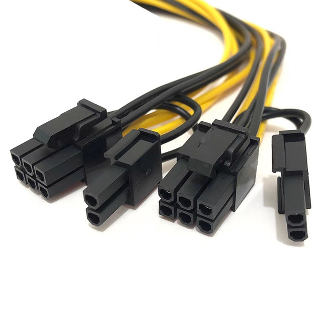Mann Pcie 6pin, zu verdoppeln Mann-8pin Gpu-Stromkabel-Teiler 18awg 100MM 20CM
