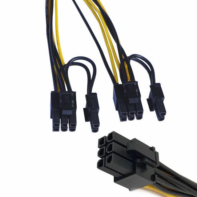 Mann Pcie 6pin, zu verdoppeln Mann-8pin Gpu-Stromkabel-Teiler 18awg 100MM 20CM
