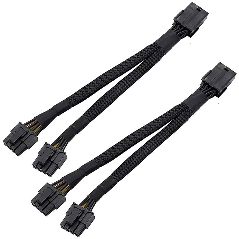 Pcie 8 Pin Female To Dual 8pin Sleeved abgeschirmtes Stromkabel Pcie GPU Minig