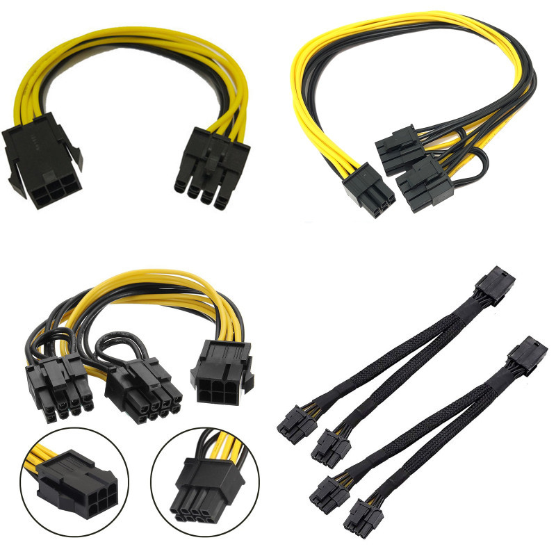 Pcie 8 Pin Female To Dual 8pin Sleeved abgeschirmtes Stromkabel Pcie GPU Minig