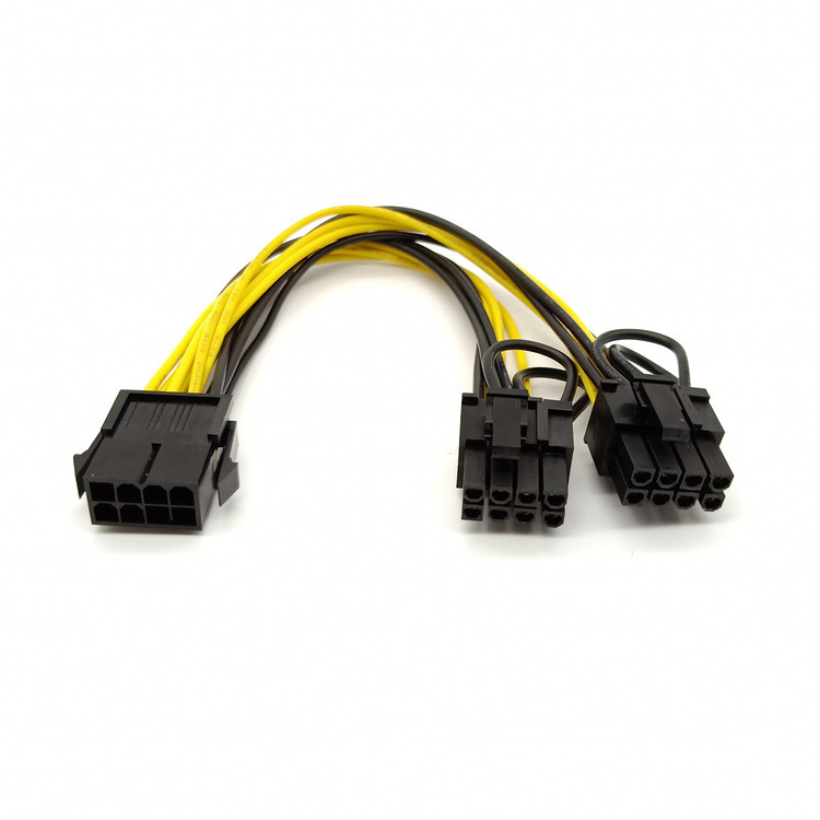 Frau Pcie 8pin, zu verdoppeln Mann2pin PciE 6 vga-Teiler-Leistungsverstärker verkabeln 18awg 20cm für Grafiken Gpu-Videokarte